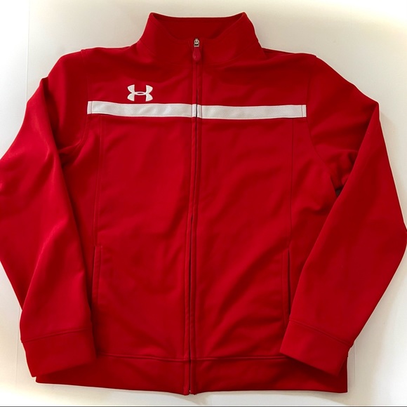 Other - Under Armor Youth Medium Zip-up Track Jacket Shirt Red
